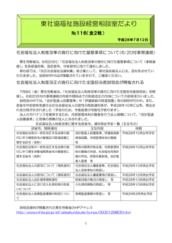 東社協福祉施設経営相談室だより