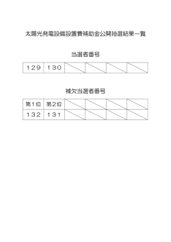 平成28年 越谷市住宅用太陽光発電設備設置費補助金公開抽選結果