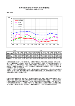 業界の景気動向（前年同月比）全業種DI値