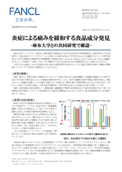 炎症による痛みを緩和する食品成分発見