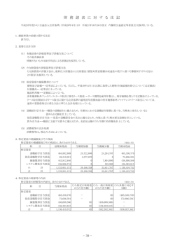 財 務 諸 表 に 対 す る 注 記