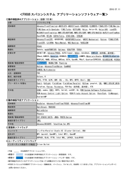 ＜FOCUS スパコンシステム アプリケーションソフトウェア一覧＞