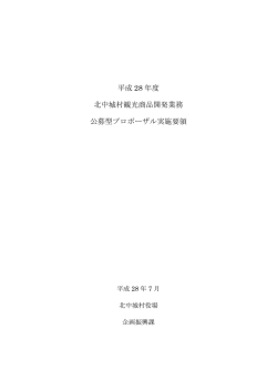 平成 28 年度 北中城村観光商品開発業務 公募型プロポーザル実施要領