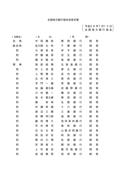 役員名簿 - 全国地方銀行協会