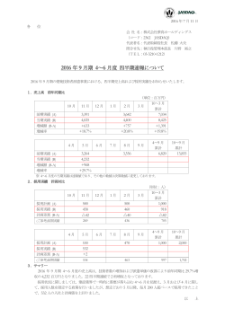 2016 年 9 月期 4～6 月度 四半期速報について