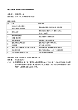 H28環境と健康Environment and health