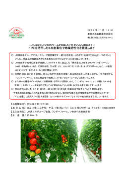 トマトを活用した6次産業化で地域活性化を推進します