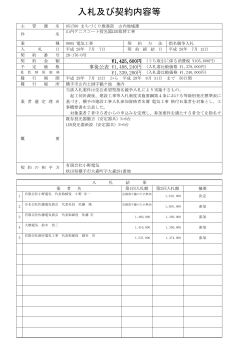 入 札 及 び 契 約 内 容 等