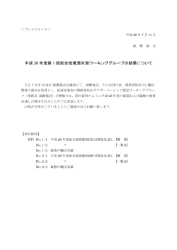 平成 28 年度第 1 回総合硫黄源対策ワーキンググループの