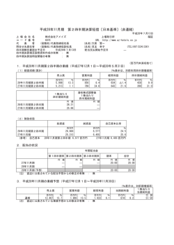 平成28年11月期 第2四半期決算短信〔日本基準〕(非連結)