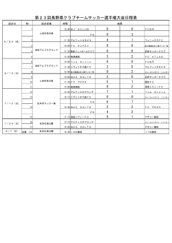 第23回長野県クラブチームサッカー選手権大会日程表