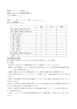 証券コード 4186 会社名 東京応化工業 レポート提出日 学部 商 学年 3