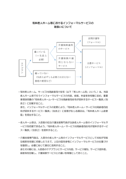 有料老人ホーム等におけるインフォーマルサービスの 取扱いについて