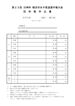 第23回 日神杯 横浜市女子柔道選手権大会 団 体 戦