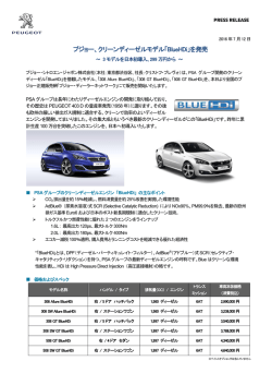 プジョー、クリーンディーゼルモデル「BlueHDi」を発売