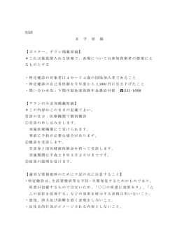 別添 文 字 原 稿 【ポスター、チラシ掲載原稿】