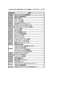 E-girls LIVE TOUR 2016 ～EG SMILE～ ライブ・ビューイング 都道府県