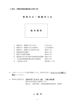 制 限 付 き 一 般 競 争 入 札 配 布 資 料