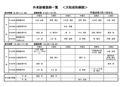 外来診療表