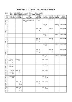 第24回千葉ジュニアオーガストテニストーナメント日程表