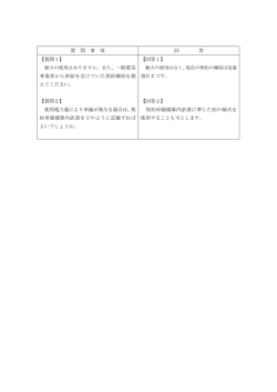 質 問 事 項 回 答 【質問1】 事業者から供給を受けていた契約種別を教