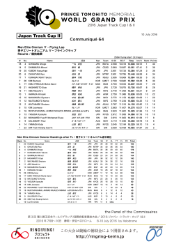Japan Track Cup II Communiqu&eacute; 64-66