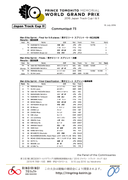 http://ringring-keirin.jp Communiqué 73 Japan Track Cup II