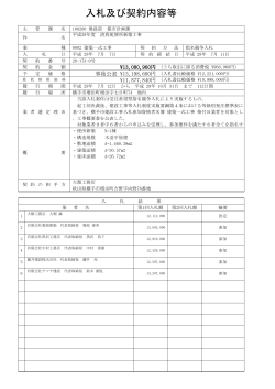 入 札 及 び 契 約 内 容 等