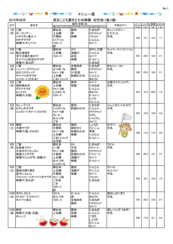 メニュー表 - まどか幼稚園