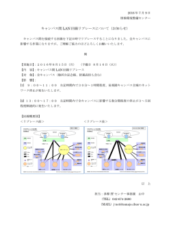 キャンパス間 LAN 回線リプレースについて（お知らせ）