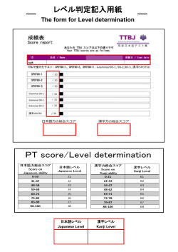 2.レベル判定記入用紙 / Form for Level Determination