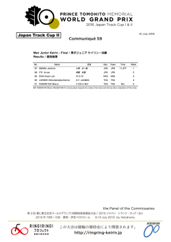 http://ringring-keirin.jp Communiqu&eacute; 59 Japan Track Cup II