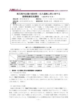 埼玉県内企業の原材料・仕入価格上昇に対する 価格転嫁状況調査