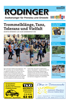 Rodinger Stadtanzeiger für Prenzlau und Ortsteile | Nr. 7 | 15.07.2016