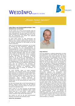 Neuste Ausgabe der Weid-Info