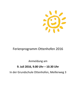 Ferienprogramm Ottenhofen 2016