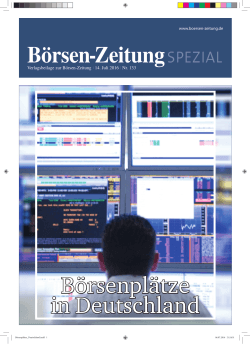 Börsen-Zeitungspezial Börsenplätze in Deutschland