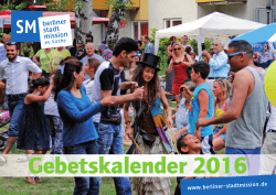 Gebetskalender 2016 - Berliner Stadtmission