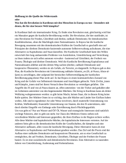 Hoffnung ist die Quelle des Widerstands
