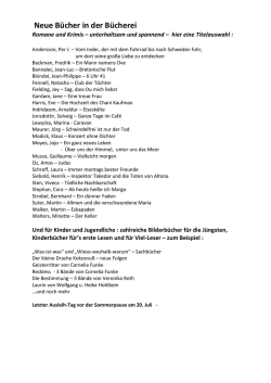 Neue B&uuml;cher in der B&uuml;cherei