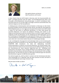 Brief aus Berlin - Ursula von der Leyen