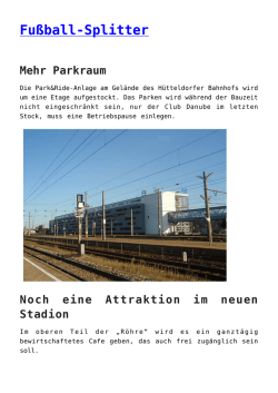 Fußball-Splitter - Rapid-Tagebuch