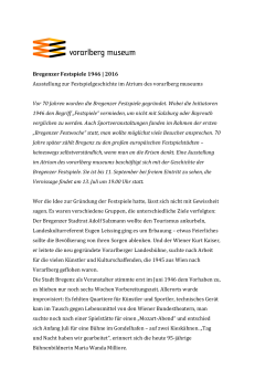 Bregenzer Festspiele 1946 | 2016 Ausstellung zur