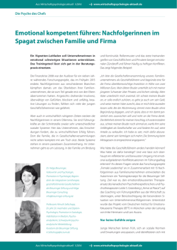 Ergebnisse des Forschungsprojektes aus Wirtschaftspsychologie