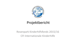 Projektbericht - CFI Kinderhilfe