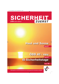 Haut und Sonne &Ouml;BB 40 - neu IS-Sicherheitstage