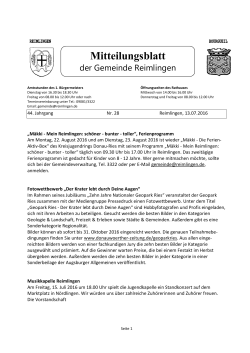 Mitteilungsblatt - Gemeinde Reimlingen