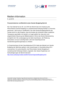 Medieninformation vom 08.07.2016 zum - Schleswig