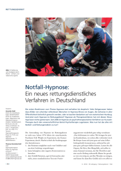 Ein neues rettungsdienstliches Verfahren in Deutschland