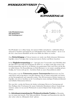 Rundschreiben 2-2016 - Pferdezuchtverein Schwarzenau